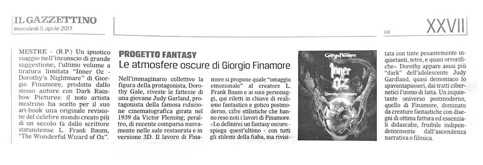 IlGazzettino 5Aprile2017 Articolo su Giorgio Finamore Inner Oz 1 1